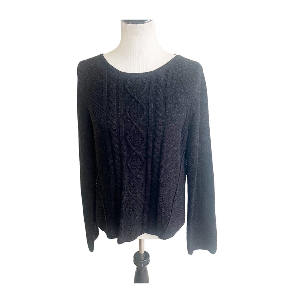 Ralph Lauren Denim & Supply Sweater Women's M Charcoal Gray Cable Knit Cozy